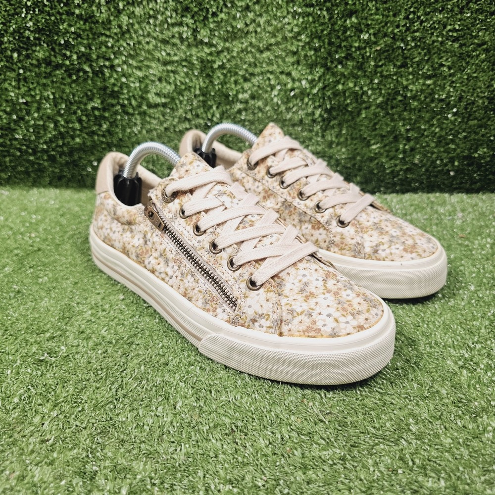 Taos Z Soul Floral Print Canvas Casual Zip Lace Up Sneakers Womens Size 7.5